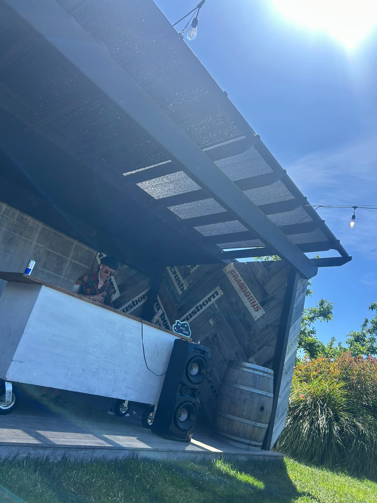 Wylie Coyote booth setup outdoors